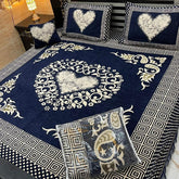 Fancy Velvet Bed Sheet Set - 4 Pieces  FVB 236